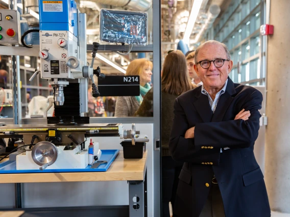 Peter Salter pauses for a smile during his tour of the lab.