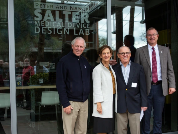 University of Arizona President Robert C. Robbins, Nancy and Peter Salter, and College of Engineering Craig M. Berge Dean David Hahn.