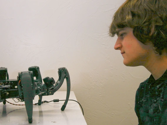 student and robot