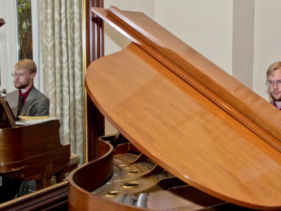 student playing piano