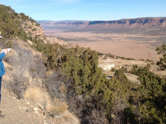 Isabel Barton overlooks a mine on the Utah-Colorado border.