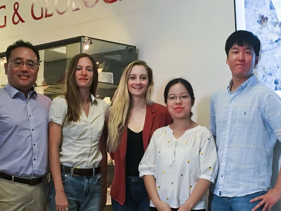 professor and students