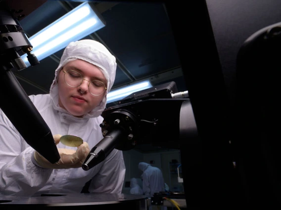 A student works in the UA's Nano Fabrication Center