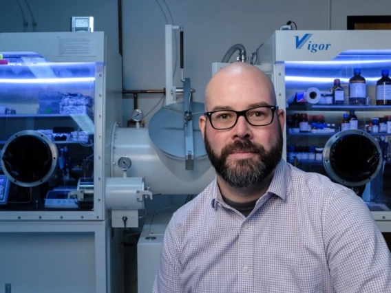 Adam Printz in his lab