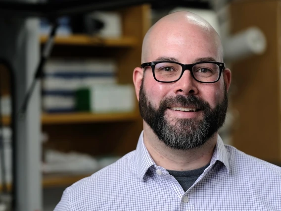 Adam Printz in his lab