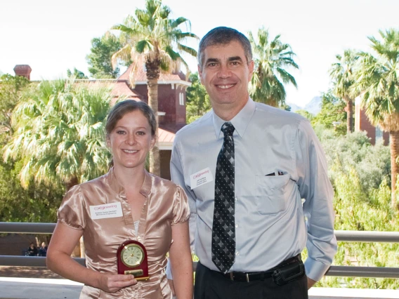 Dean with student