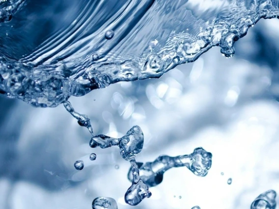 Closeup of water splashing