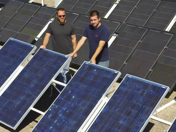 Solar panels at the TEP solar test yard.