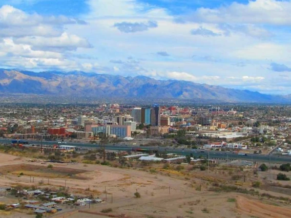 Aerial view of Tucson, taken from west of the I-10.