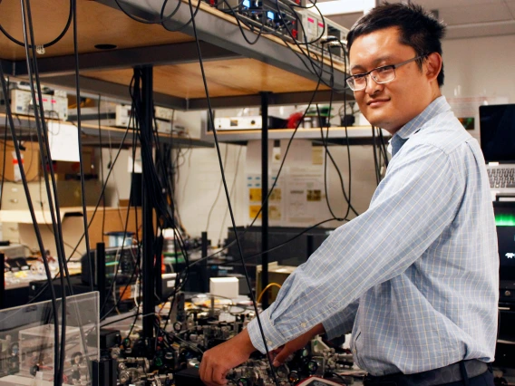 Zheshen Zhang in his lab