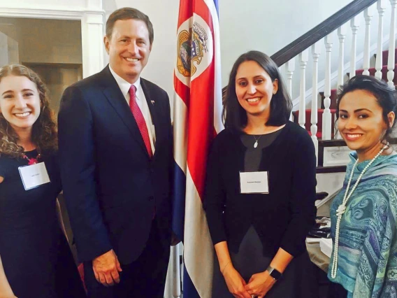 Student diplomats with Costa Rican ambassador