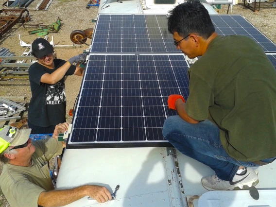 Solar-powered desalination bus