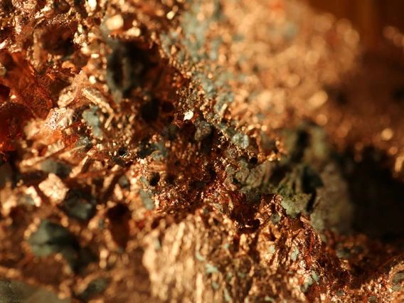 closeup of copper ore