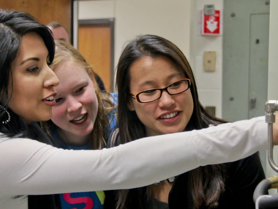 professor and students