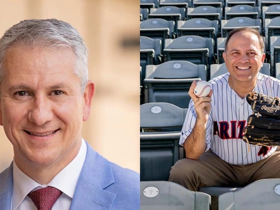 Mario Romero-Ortega head shot, Ricardo Valerdi in baseball stands