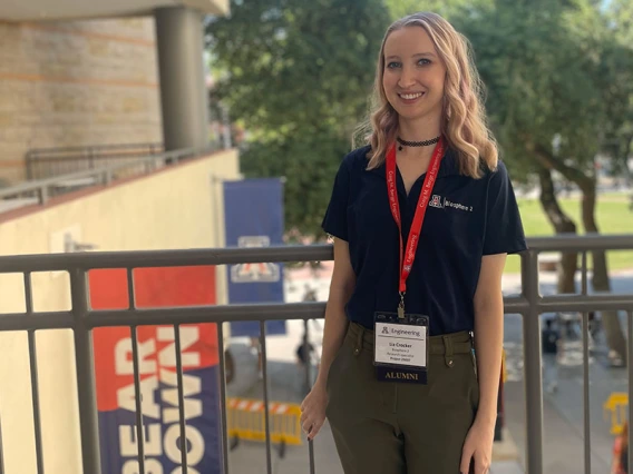 Lia Crocker poses outdoors at the University of Arizona