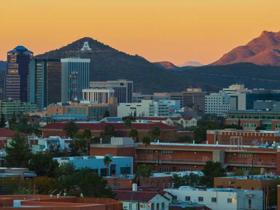 The UA campus at sunset