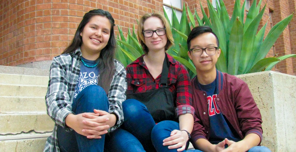 Nizhonabah Davis, Amanda Bertsch and Stanley Wong