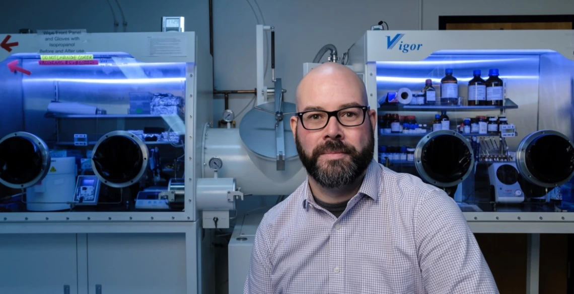 Adam Printz in his lab