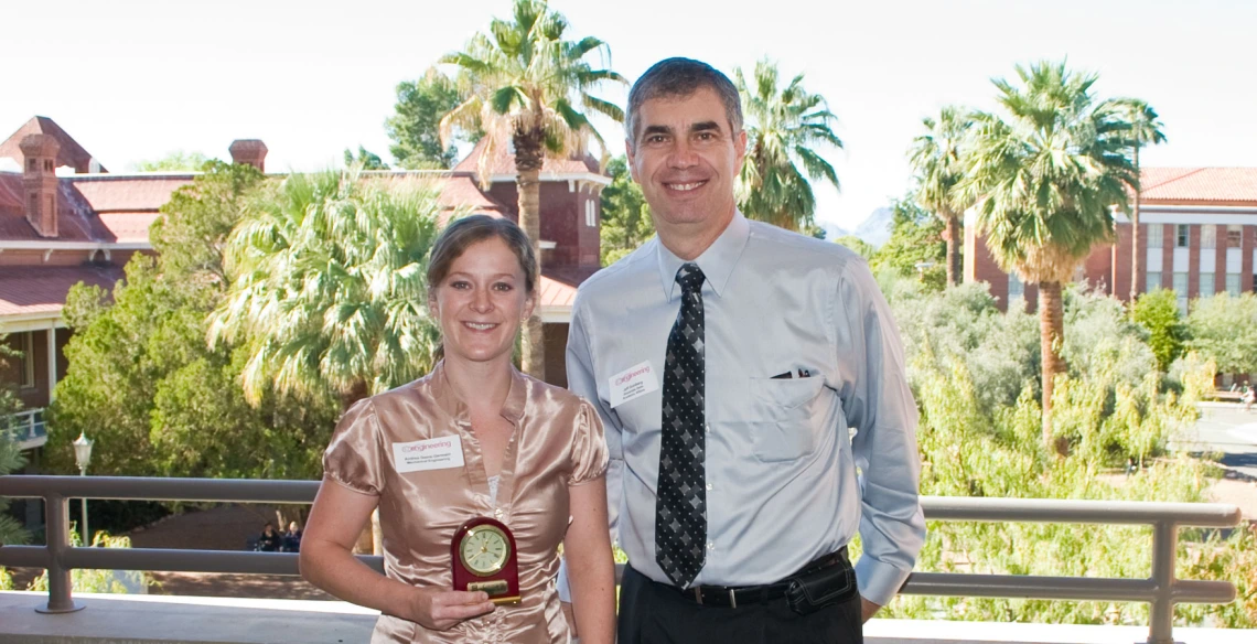 Dean with student