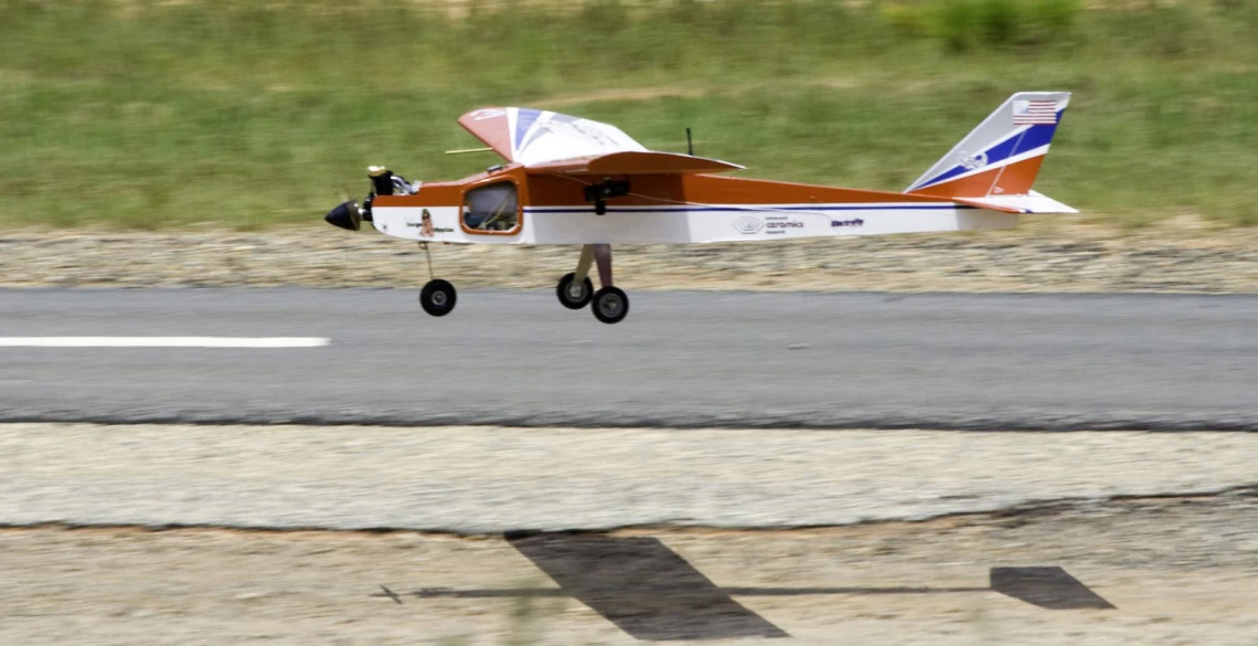 The UA plane, Wildcat 8, makes a smooth landing during IARC.