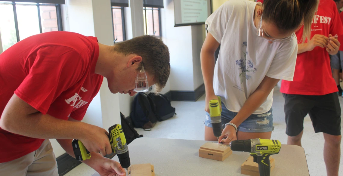 students working