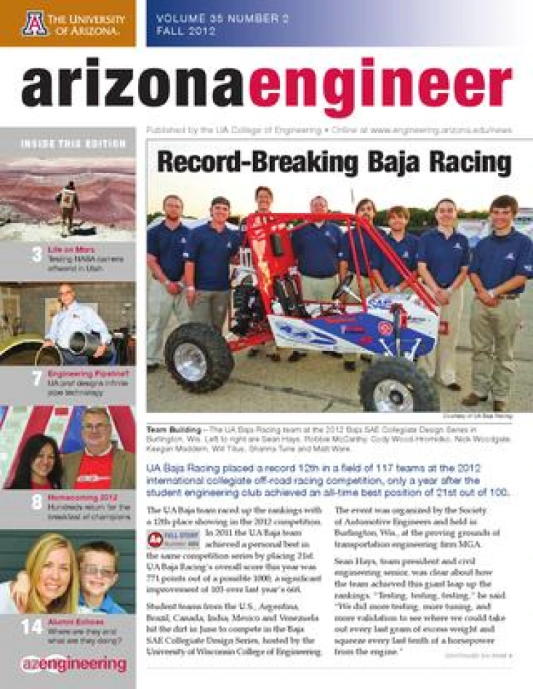 Cover image for Arizona Engineer Fall 2012