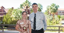 Dean with student