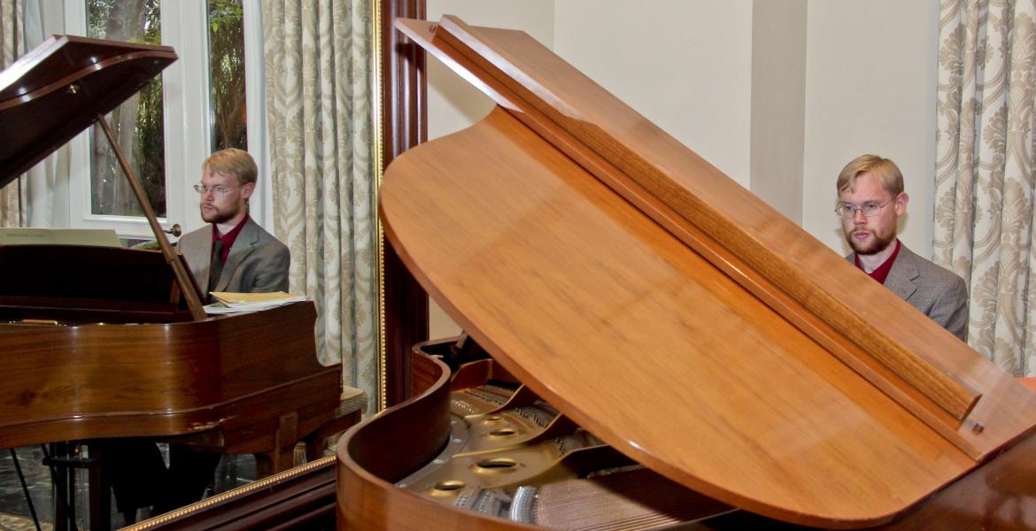 student playing piano