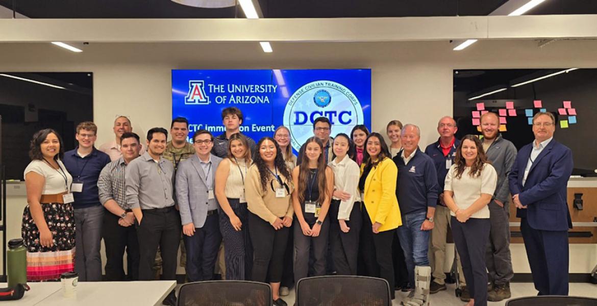 a large group in a University of Arizona classroom