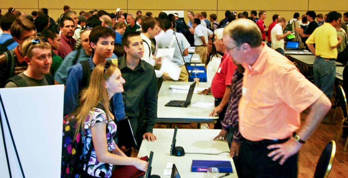 students at design open day