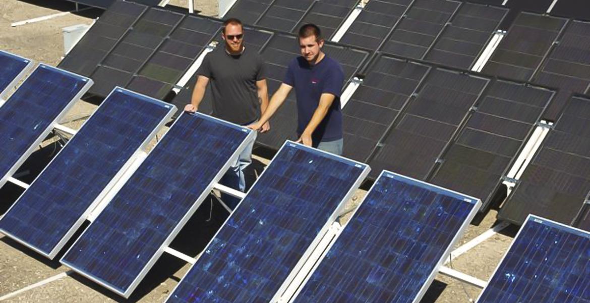 Solar panels at the TEP solar test yard.