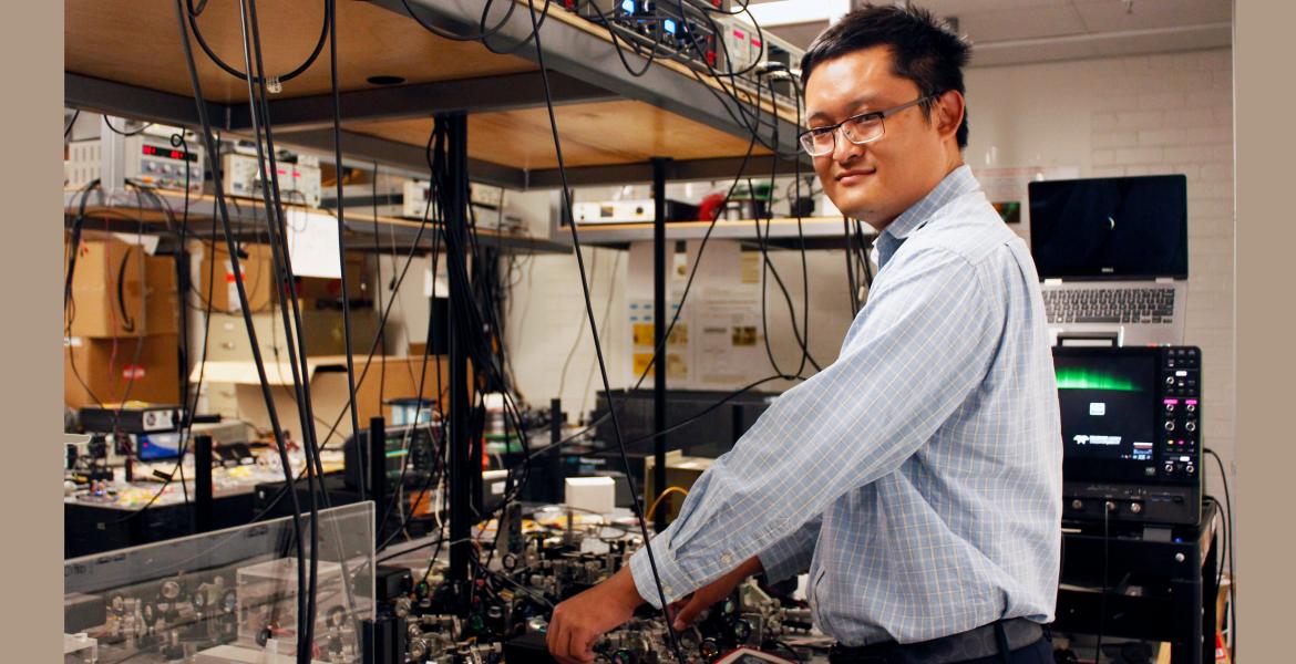 Zheshen Zhang in his lab