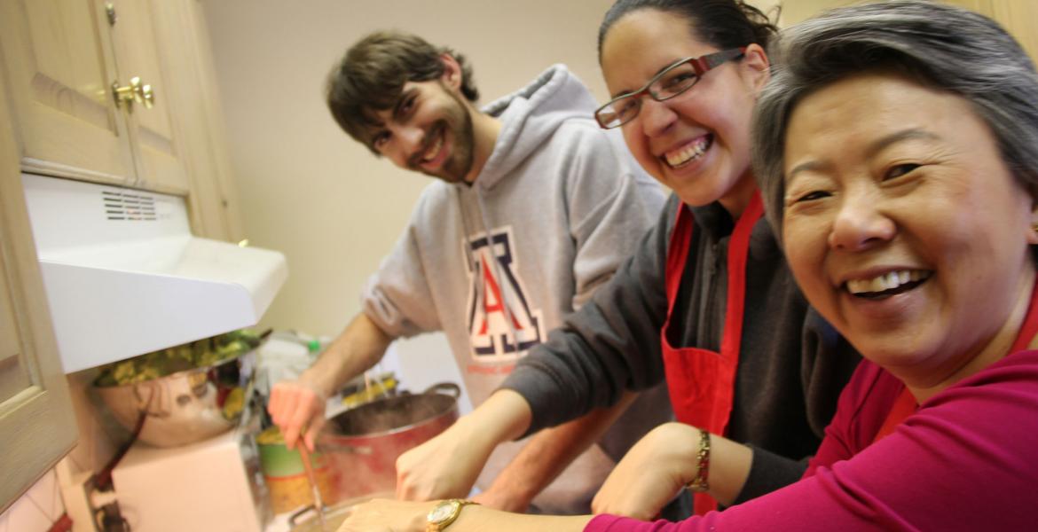 people in kitchen