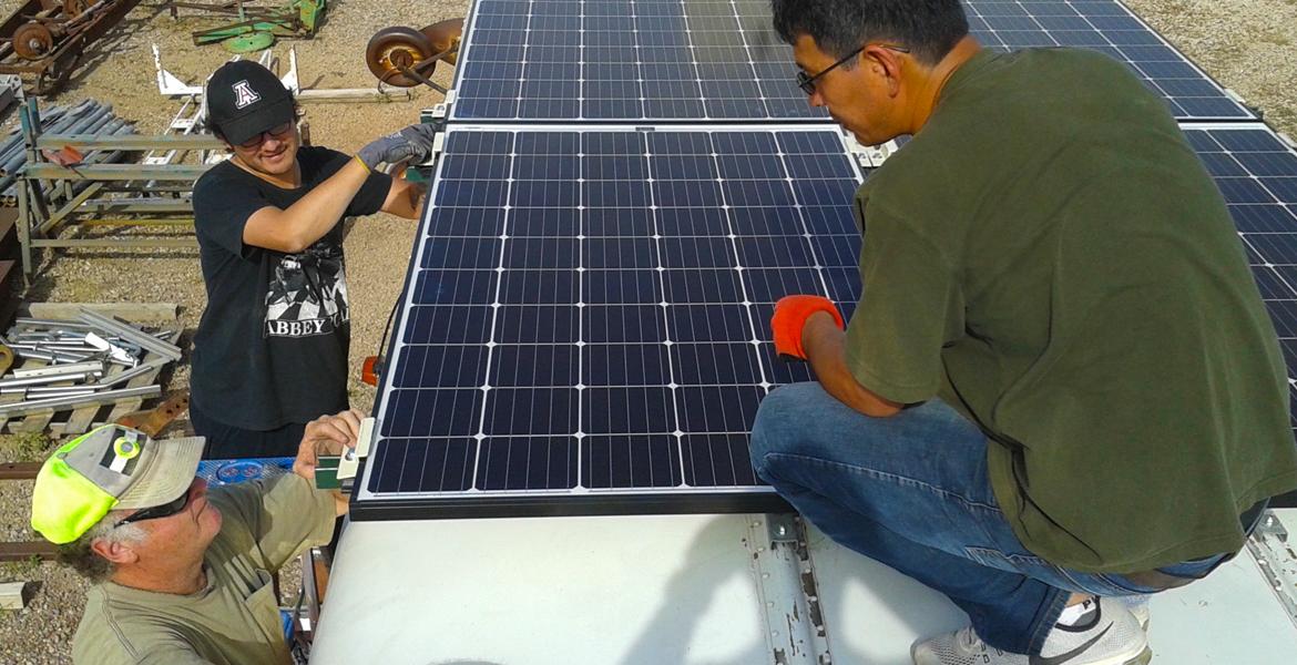 Solar-powered desalination bus