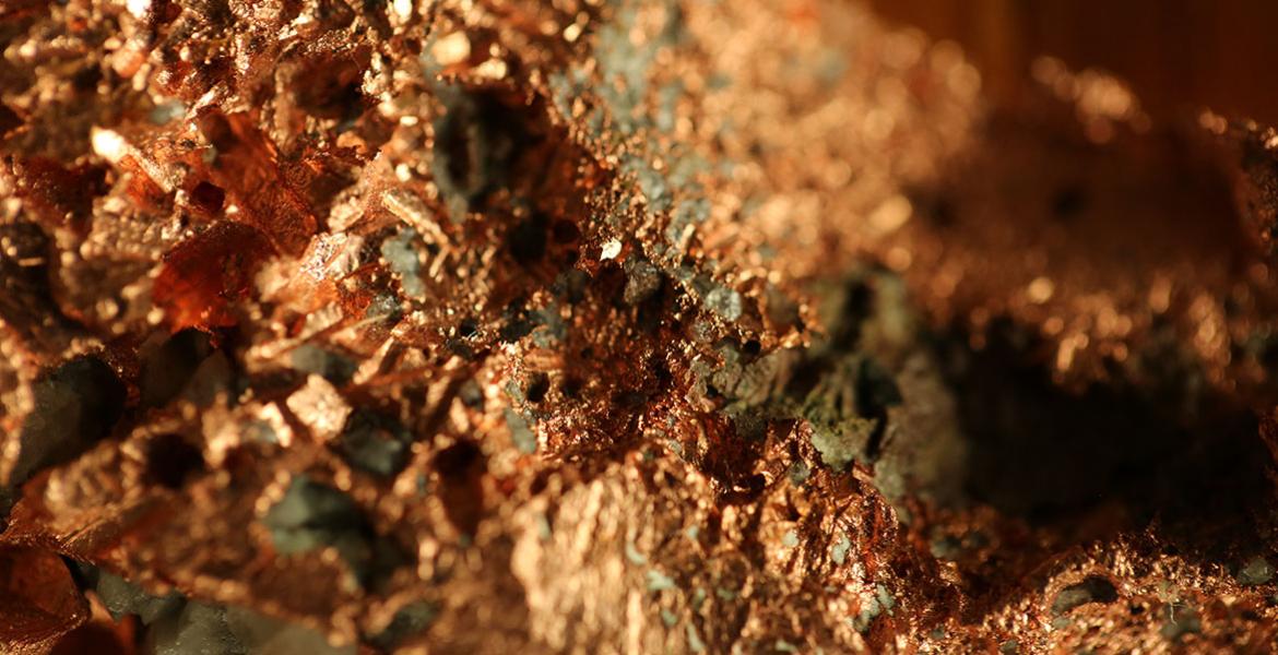 closeup of copper ore
