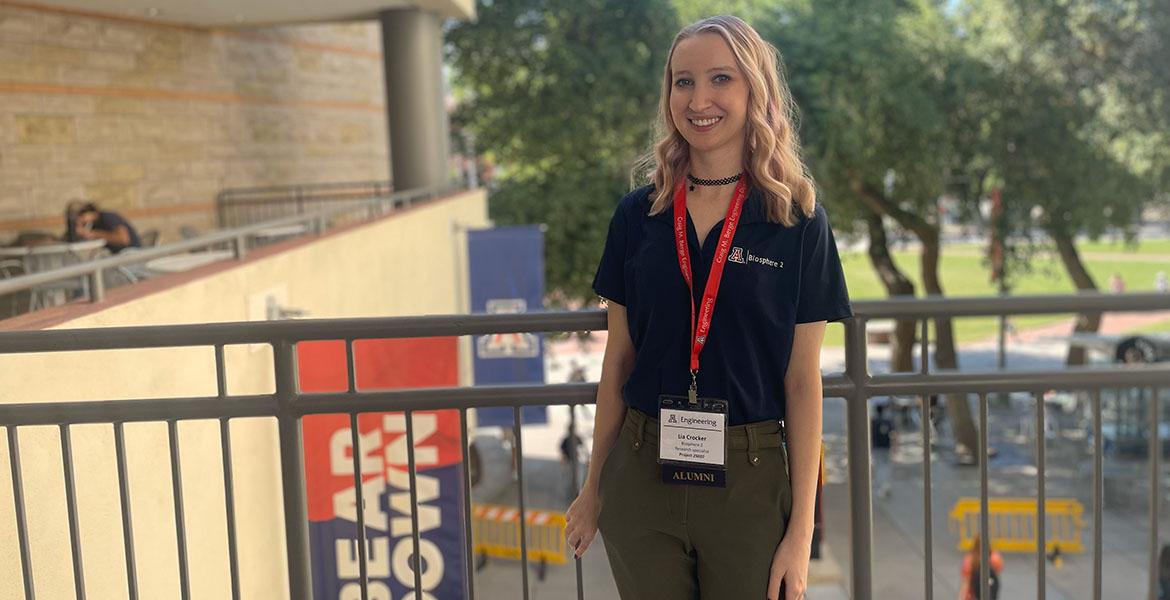 Lia Crocker poses outdoors at the University of Arizona