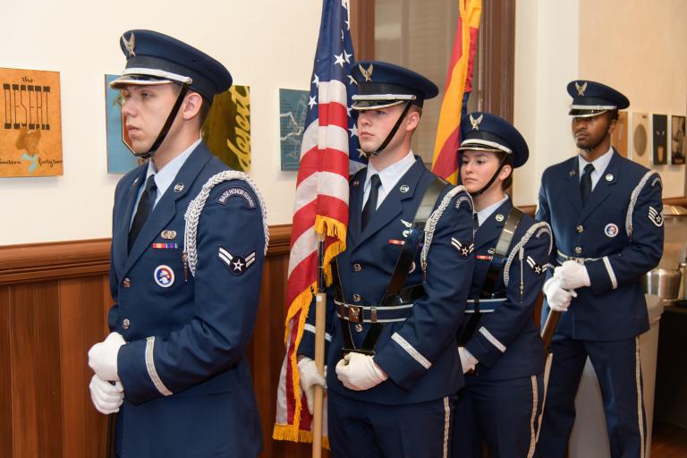 The Davis Monthan Honor Guard opened the signing ceremony.