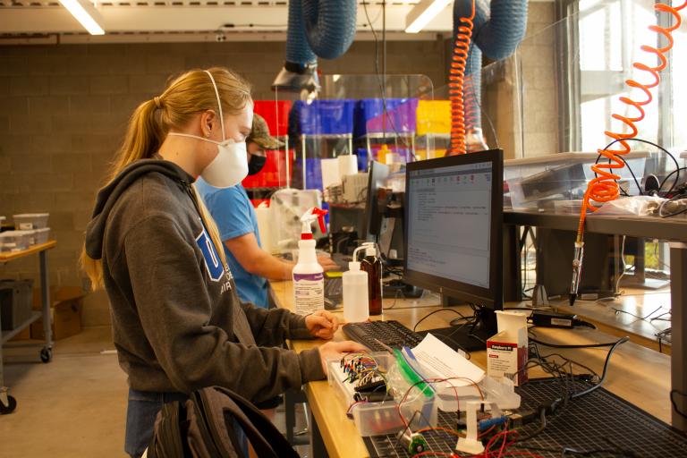 Abigail Swalander at work in the Salter Lab