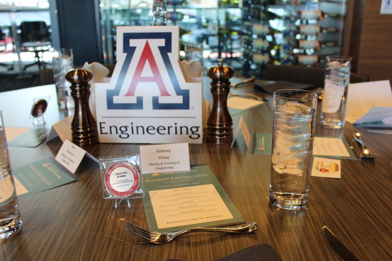 A place setting at the Patent Medallion Luncheon