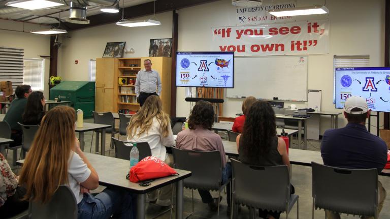 The College of Engineering’s Craig M. Berge Dean, David Hahn, welcomed the delegation at the university’s San Xavier Underground Mining Laboratory. He addressed the ongoing importance of fulfilling the University of Ariona’s land grant mission.