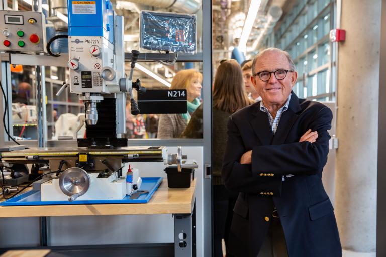 Peter Salter pauses for a smile during his tour of the lab.