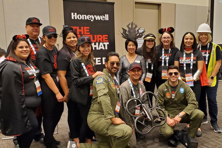Garcia at a SHPE Convention with her Honeywell colleagues