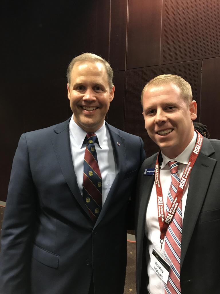 Bradley Williams and NASA administrator Jim Bridenstine