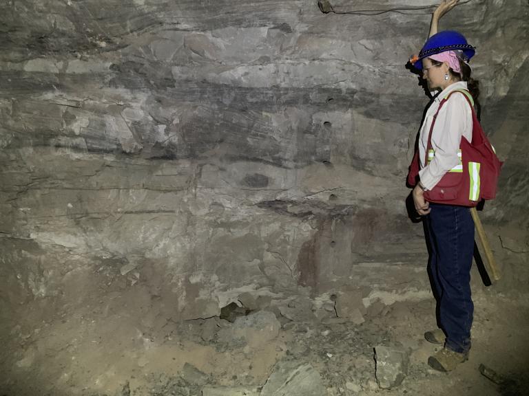 Isabel Barton standing inside a mine site