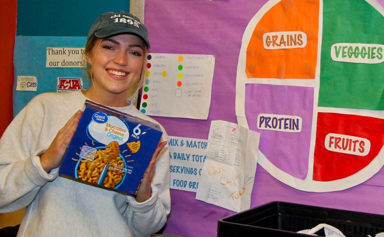 student in pantry