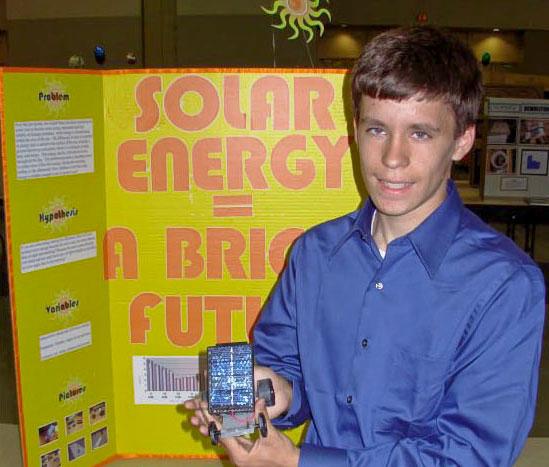student presenting project at science fair