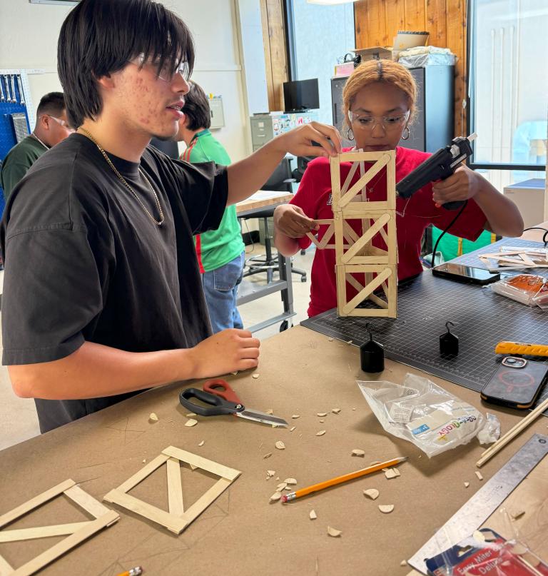 students work in the college's Engineering Design Center