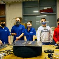 Team 21032 in the Aerospace and Mechanical Engineering Building machine shop