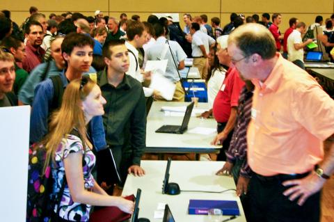 students at design open day